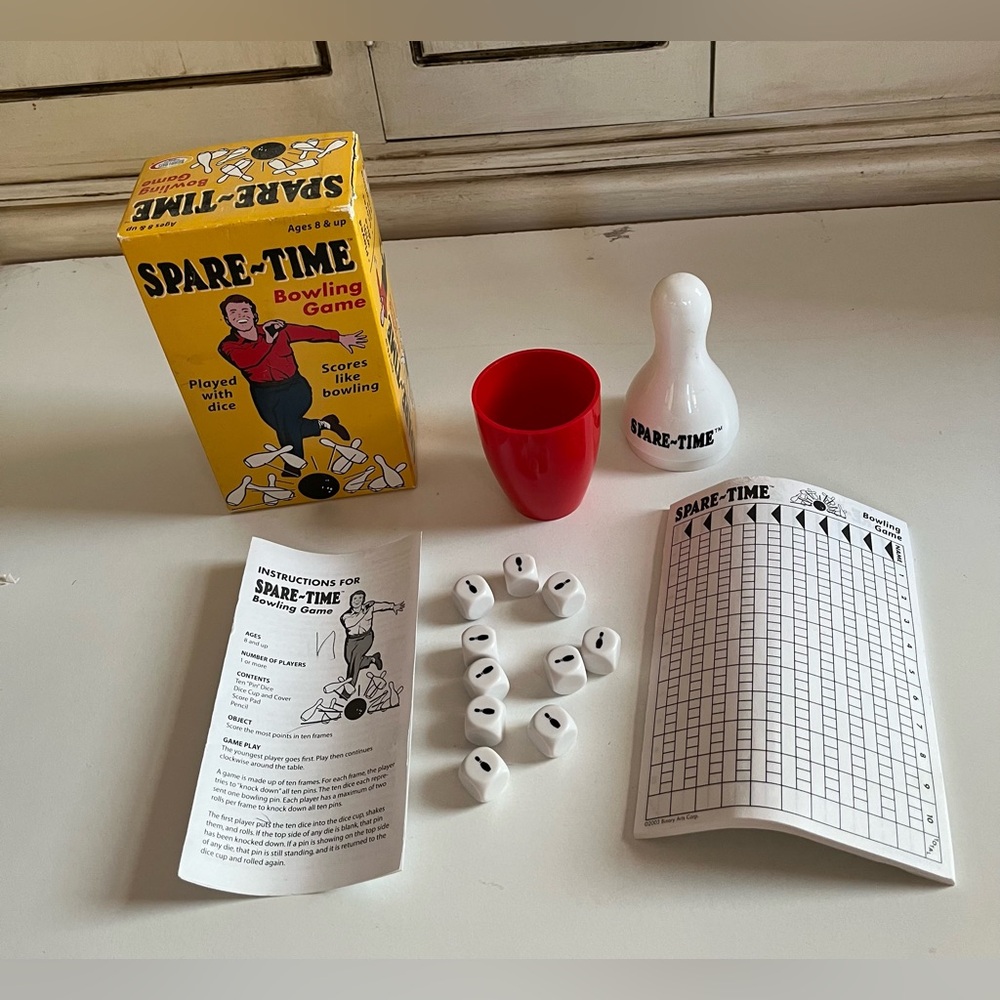 Vintage BinaryArts Spare Time Bowling Game Dice Game Math Skills Family Game